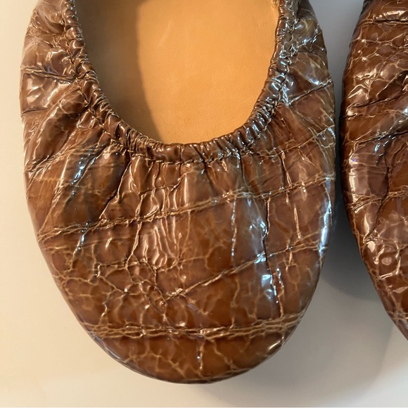 Tieks Women's Italian Leather Brown Croc Ballet Flats - Office 01 - Picture 14 of 15